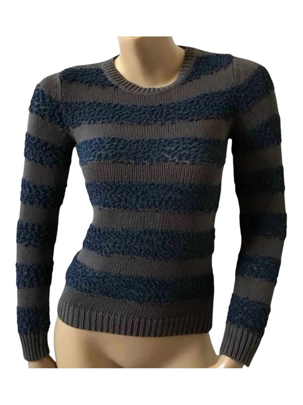 BCBGeneration Sweater Womens Size XS Striped Textured Crewneck Pullover  NWT